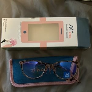 Brand new M+ kids blue light glasses pink turquoise